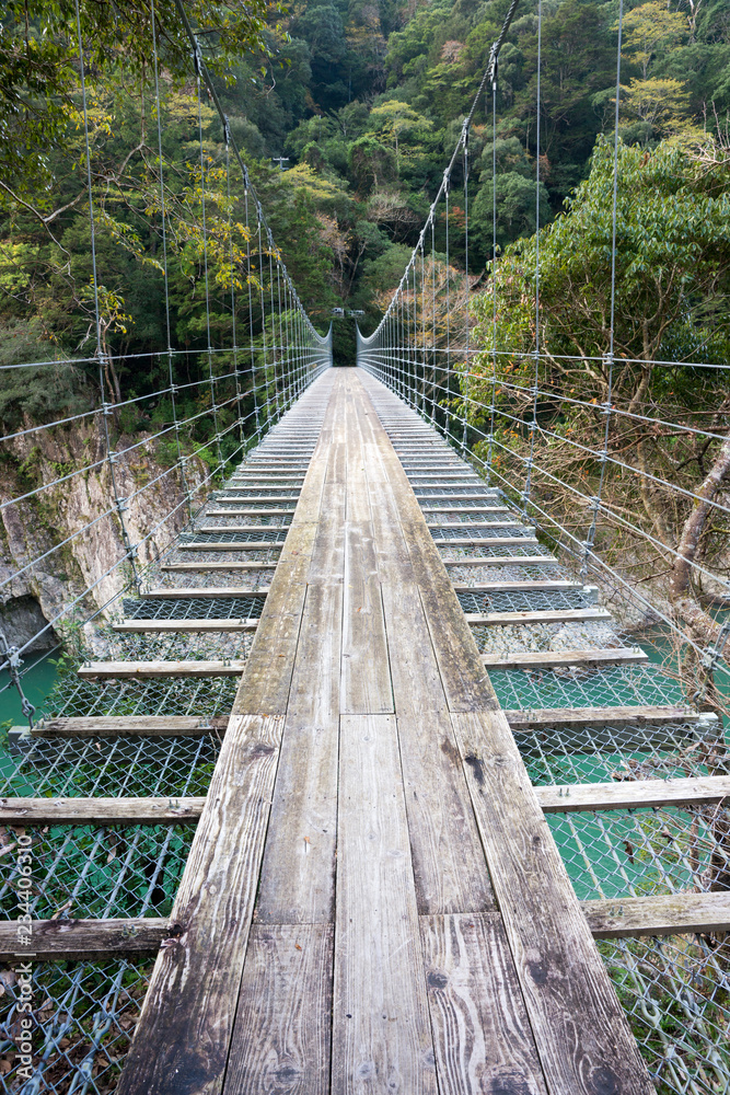 谷の吊り橋
