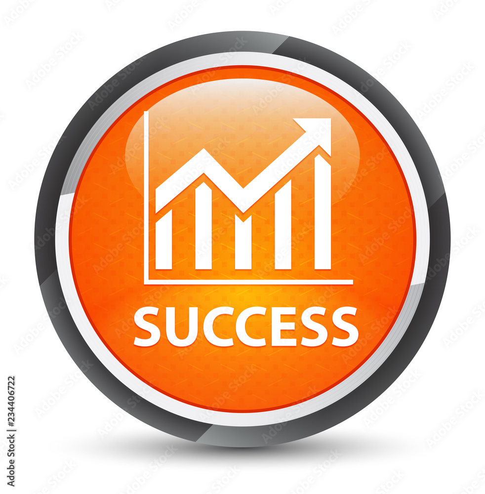 Success (statistics icon) galaxy orange round button Success (statistics icon) galaxy orange round button