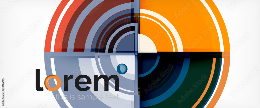 Modern geometric circles abstract background, colorful round shapes with shadow effects Modern geometric circles abstract background, colorful round shapes with shadow effects