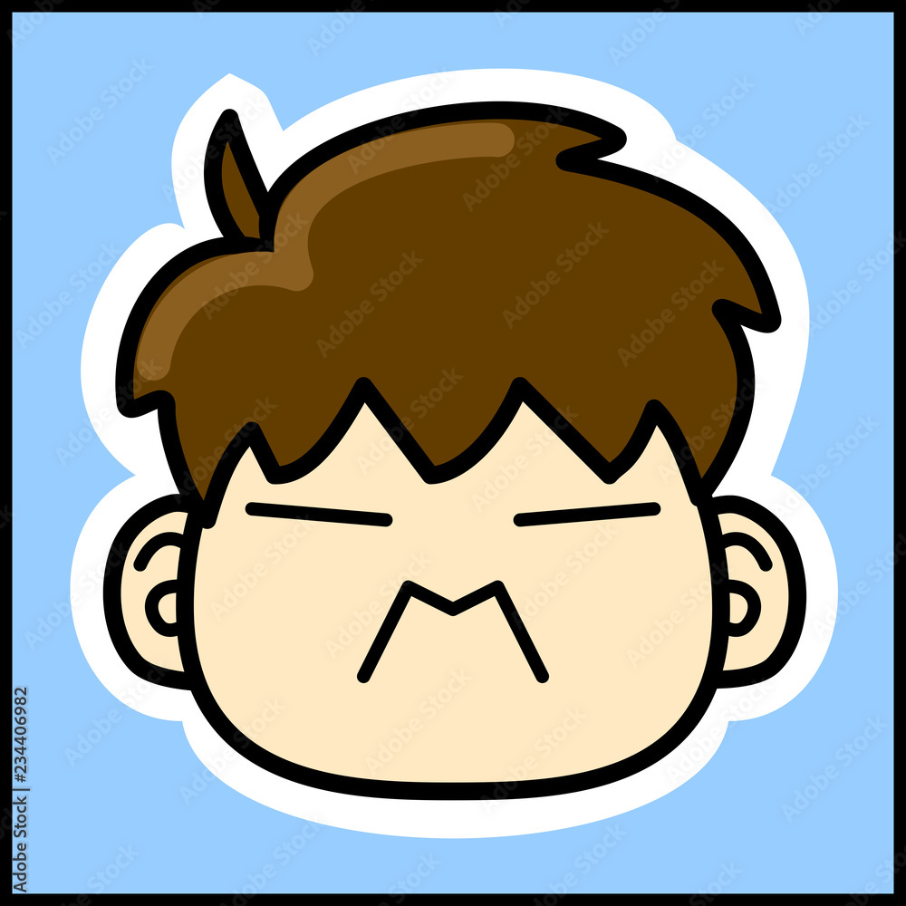Fototapeta premium かわいい 男の子 顔 表情 アイコン