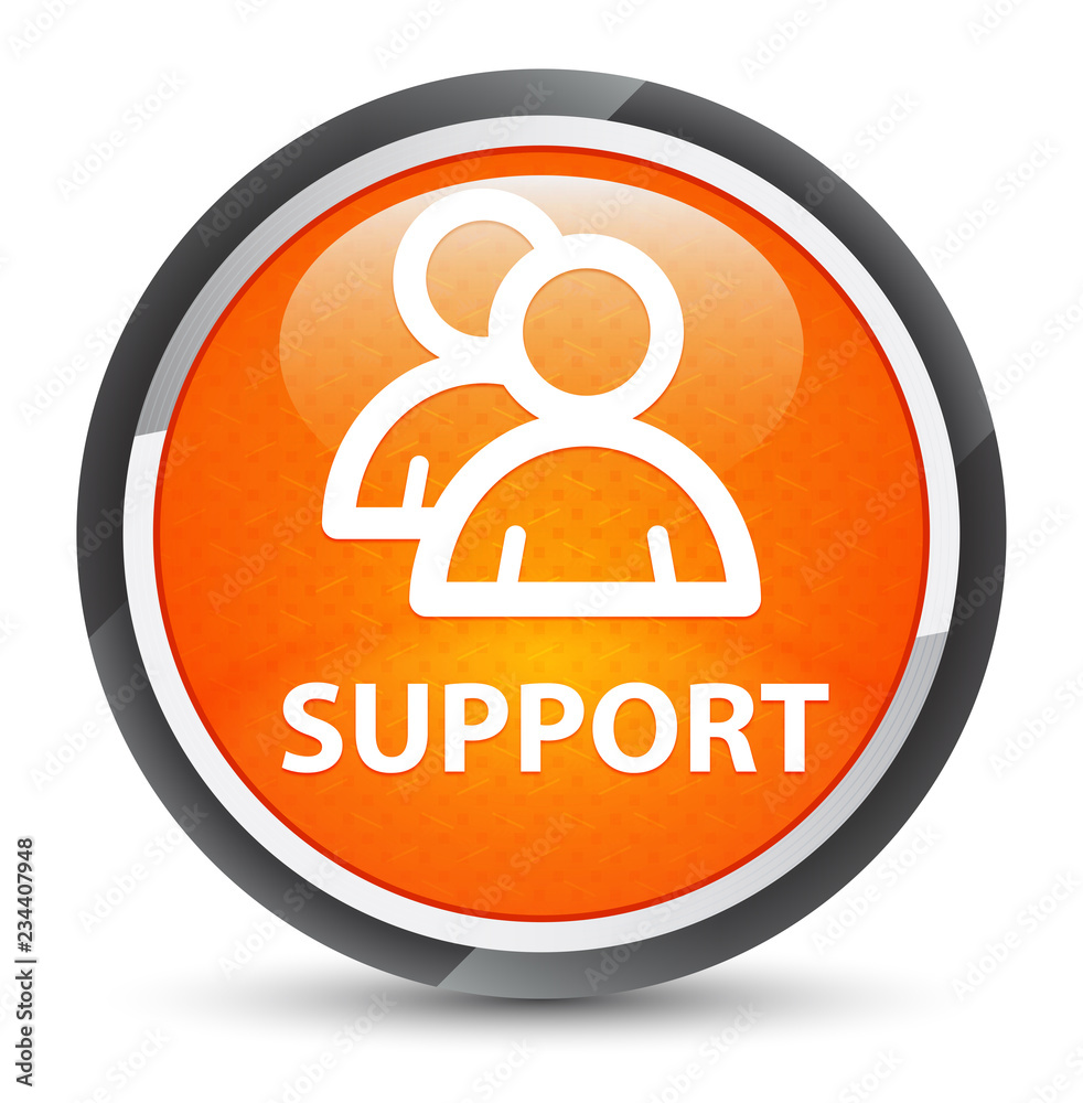 Support (group icon) galaxy orange round button Support (group icon) galaxy orange round button