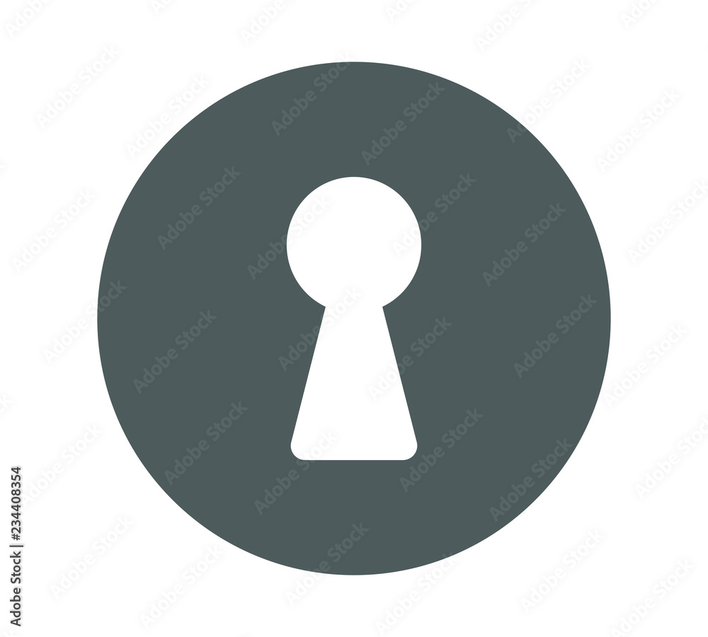 Keyhole icon or sign on white background. Keyhole flat symbol. Keyhole pictogram. Vector illustration Keyhole icon or sign on white background. Keyhole flat symbol. Keyhole pictogram. Vector illustration