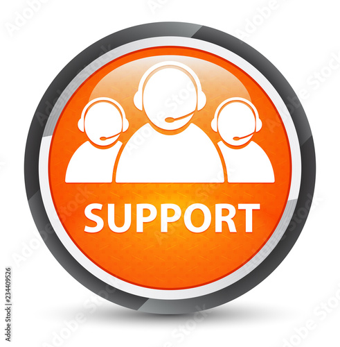 Support (customer care team icon) galaxy orange round button