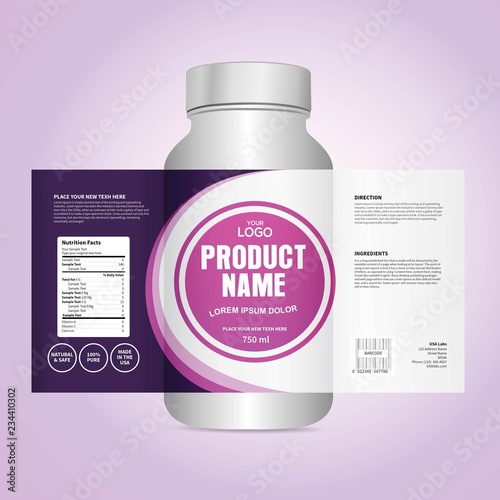Bottle label, Package template design, Label design, mock up design label template
