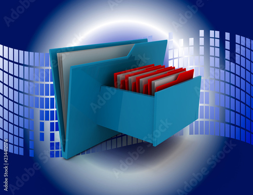 Cabinet with file folder . 3d rendered illustration photo