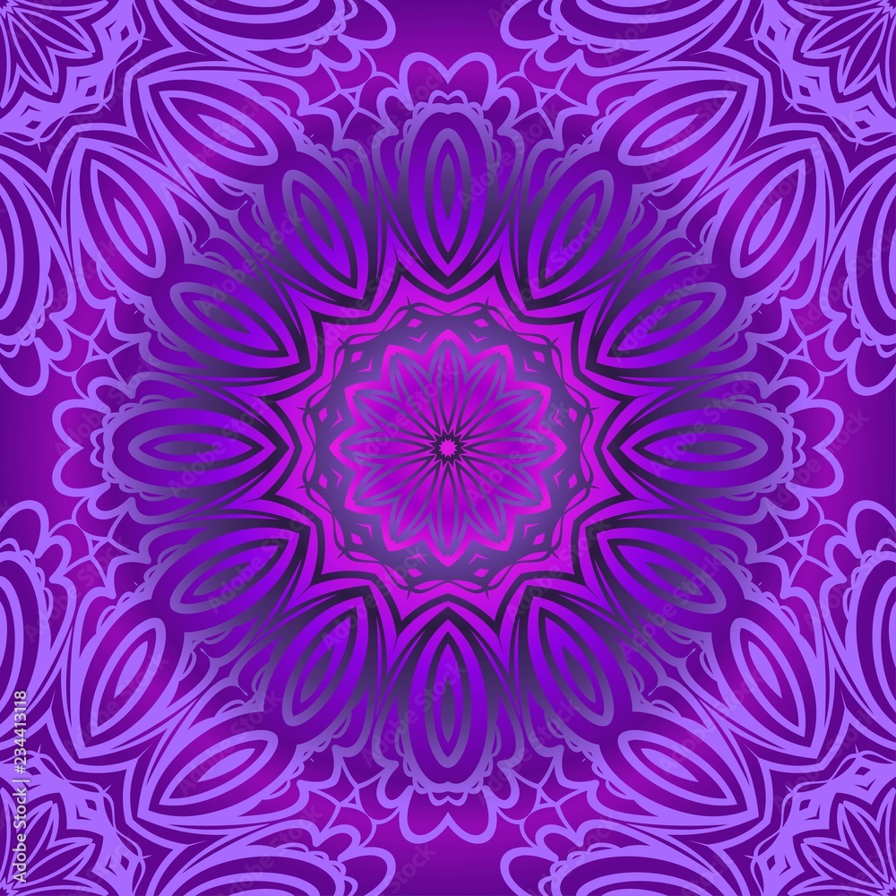 Design for square fashion print. For pocket, shawl, textile, bandanna. Seamless floral pattern. Vector illustration.