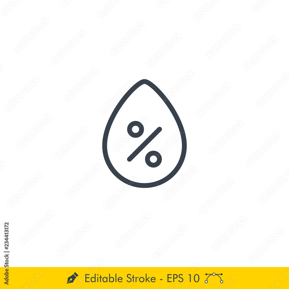 Humidity Icon / Vector - In Line / Stroke Design Humidity Icon / Vector - In Line / Stroke Design
