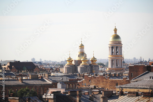 Panoramic view of Saint Petersburg and Our Lady of Vladimir Church cupola