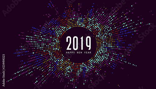 Colorful radial pattern New Year background. photo