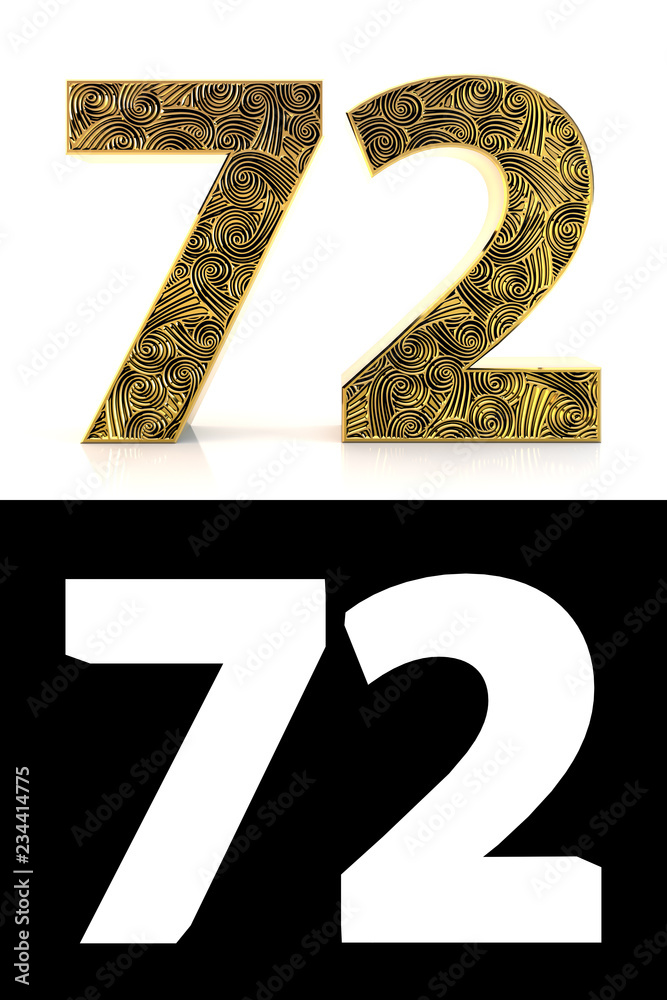 Golden number seventy-two years style Zentangle Golden number seventy-two years style Zentangle