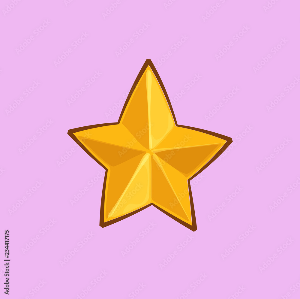Obraz premium Christmas Cartoon Icon - Golden Star