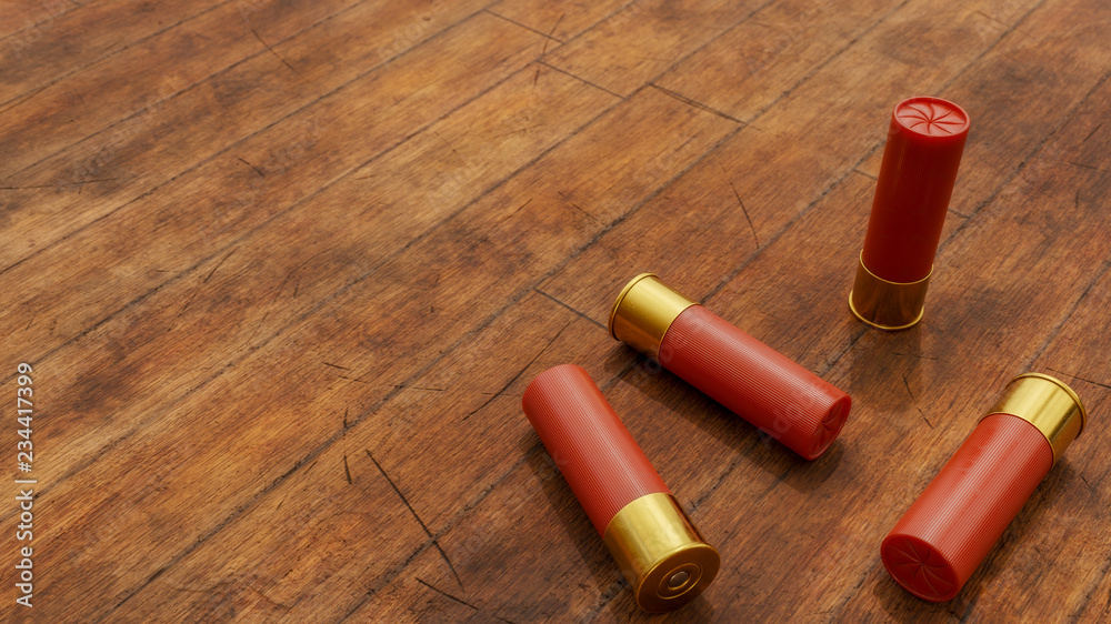 Rustic Shotgun Shells - 3D Illustration Rustic Shotgun Shells - 3D Illustration