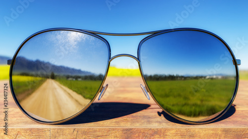 Sunglasses Travel Concept - 3D Illustration