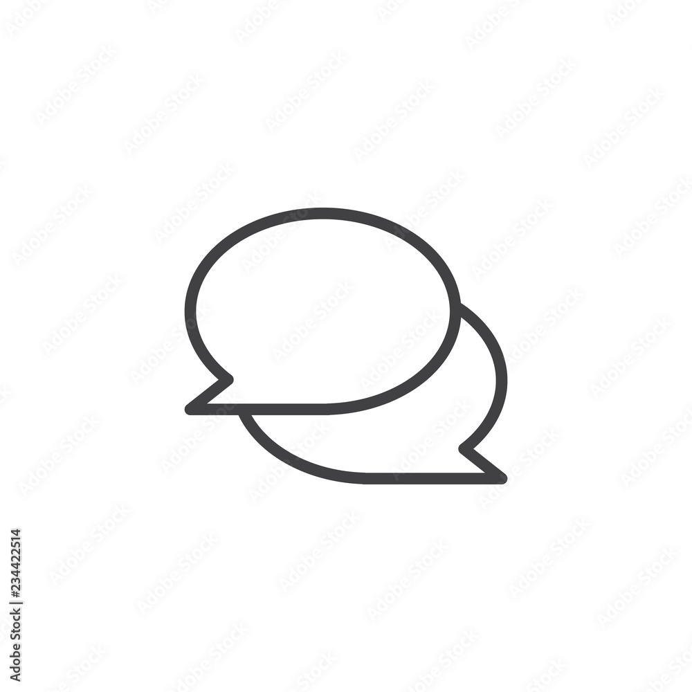 Chat Message Bubble outline icon. linear style sign for mobile concept and web design. Speech bubbles simple line vector icon. Conversation symbol logo illustration. Pixel perfect vector graphics Chat Message Bubble outline icon. linear style sign for mobile concept and web design. Speech bubbles simple line vector icon. Conversation symbol logo illustration. Pixel perfect vector graphics