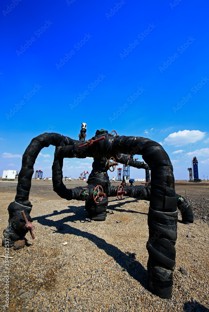 Fototapeta premium Oil pipes and valves