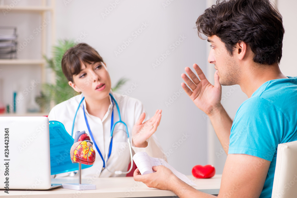 Young patient visiting doctor cardiologist Young patient visiting doctor cardiologist