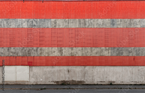 Industrial building ridged metal wall texture