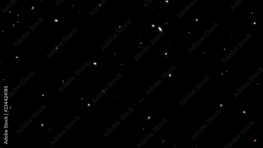Rain of Several Sharp and Tiny Silver Five Branchs Stars