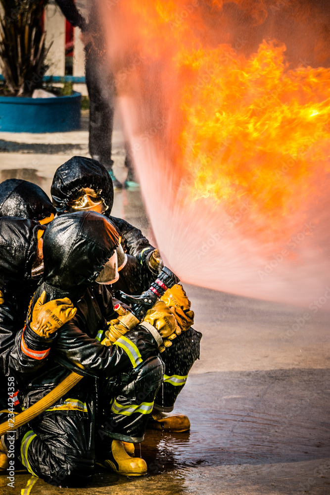 Fototapeta premium Firefighter training