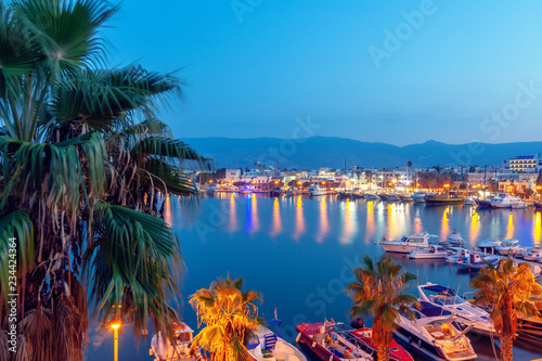 Fototapeta Naklejka Na Ścianę i Meble -  The capital of the island of Kos, Greece, view of the city and marina at sunset, a popular destination for travel in Europe