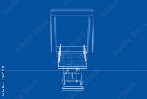 Dock leveler concept. Vector