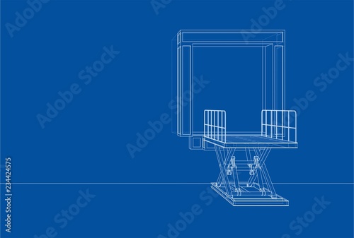 Dock leveler concept. Vector