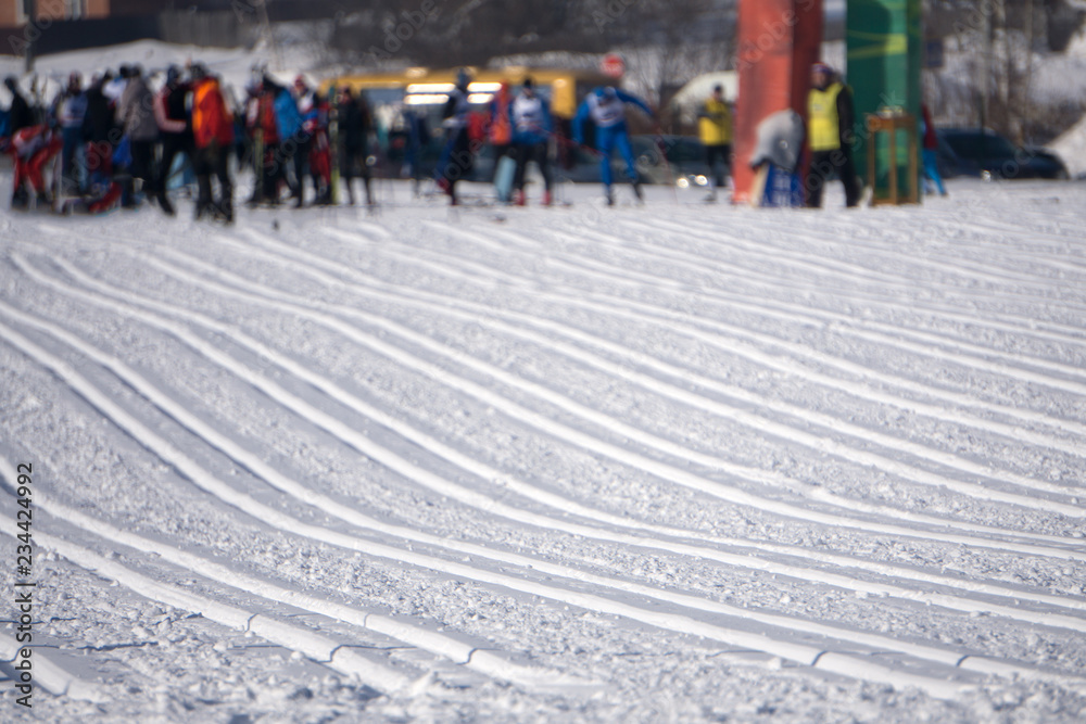 Ski race relay sprint tour slope gate,