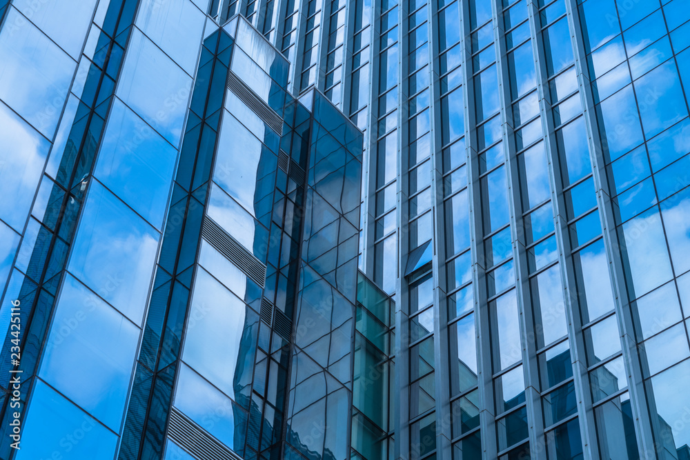 Obraz premium Close-Up of Modern Office Buildings in city of China.