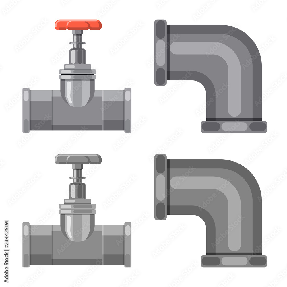 Isolated object of pipe and tube symbol. Set of pipe and pipeline stock symbol for web.