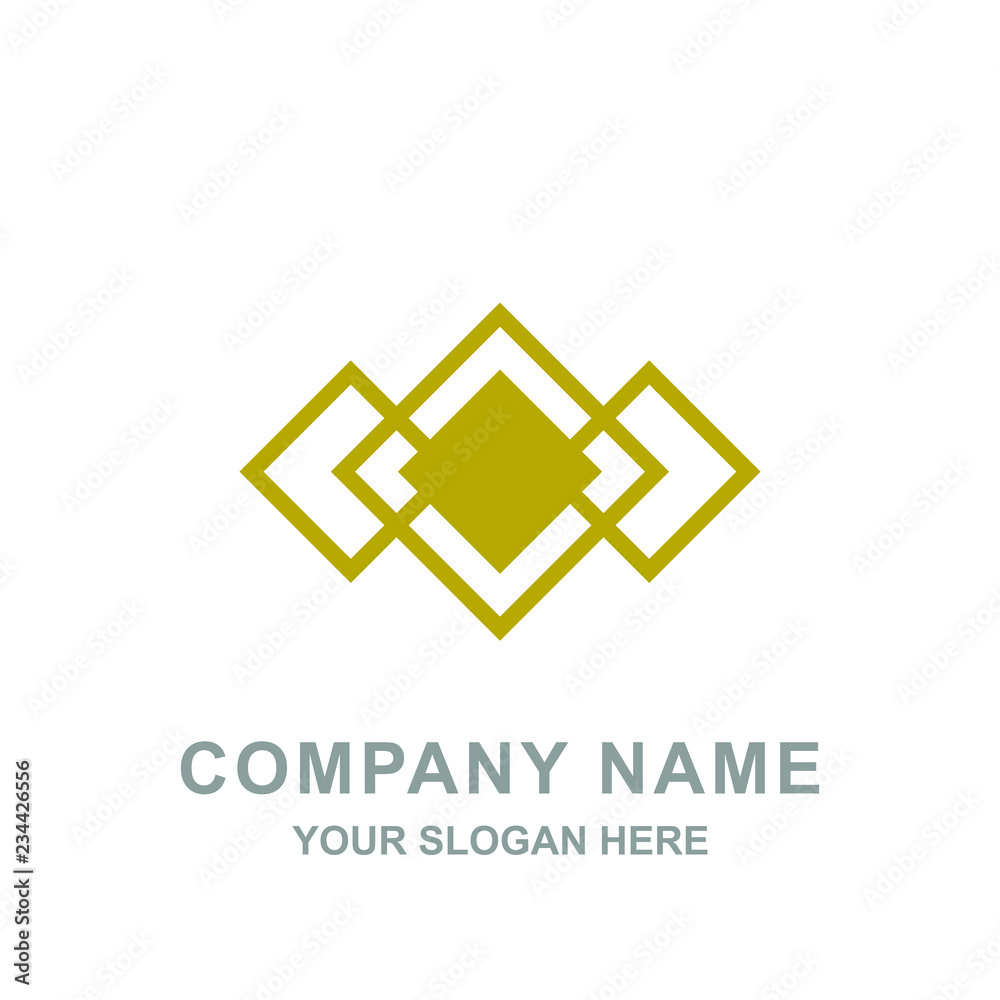 Fototapeta premium Gold Geometric Hexagon Ornament Logo Vector