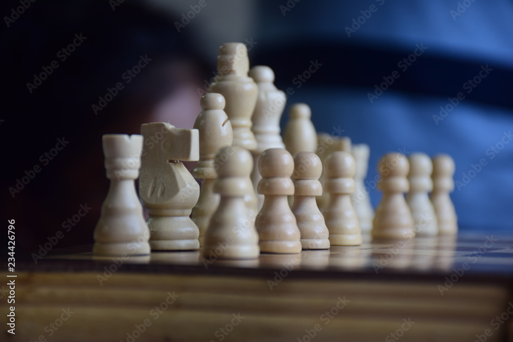 Pieces on chess board