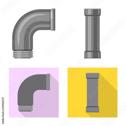 Isolated object of pipe and tube symbol. Collection of pipe and pipeline stock symbol for web.