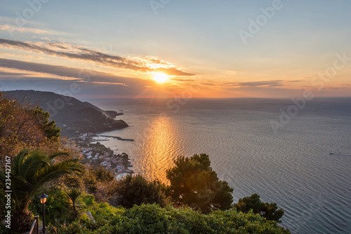 Sunset View from Castellabate, Italy on the Southern Italian Coast