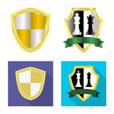 Vector design of emblem and badge icon. Collection of emblem and sticker stock symbol for web.
