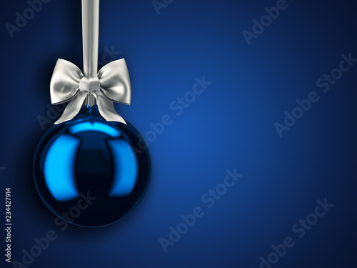 3D Rendering Christmas ball on a dark background