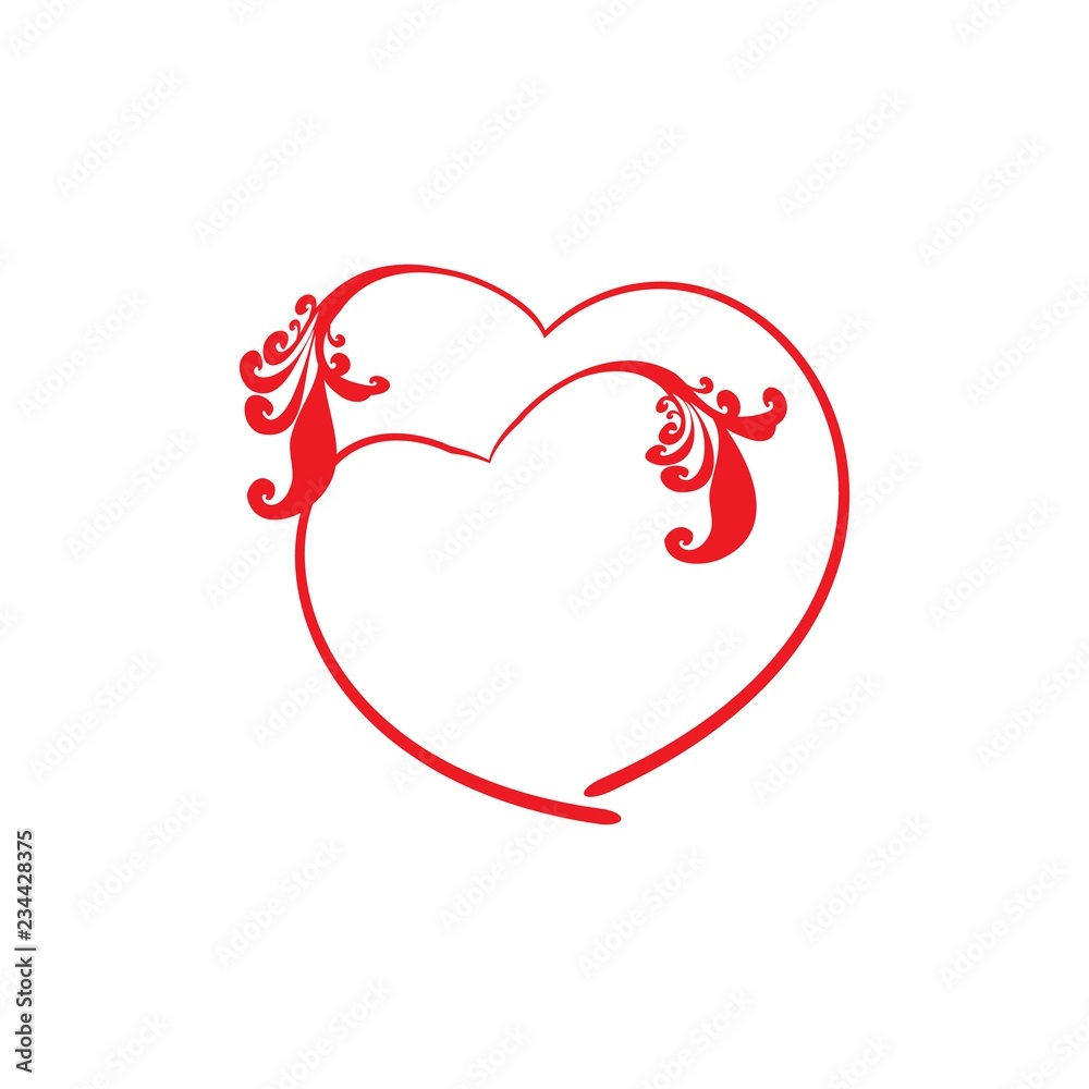 Two red decoration heart on white background sign. Symbol linked, join, love, passion and wedding. Template for t shirt, apparel, card, poster, valentine day, etc. Design element. Vector illustration. Two red decoration heart on white background sign. Symbol linked, join, love, passion and wedding. Template for t shirt, apparel, card, poster, valentine day, etc. Design element. Vector illustration.