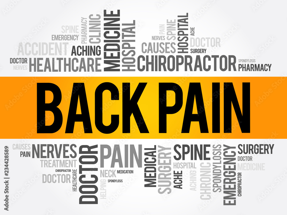 Fototapeta premium Back Pain word cloud collage, health concept background