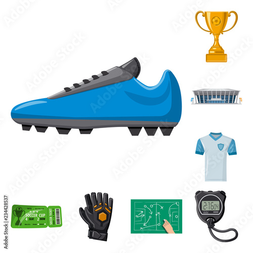 Vector design of soccer and gear icon. Collection of soccer and tournament stock symbol for web.