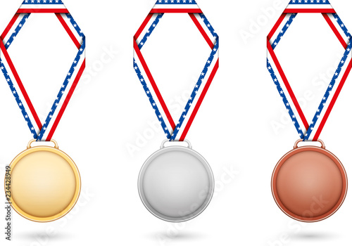 Amerika Medaillen Gold Silber Bronze