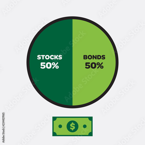 Stocks and bonds illustration