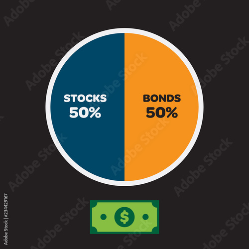 Stocks and bonds illustration