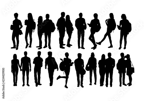 Student Activity Silhouettes, art vector design
