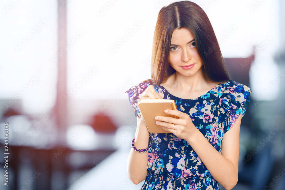 Happy Businesswoman Taking Notes Happy Businesswoman Taking Notes