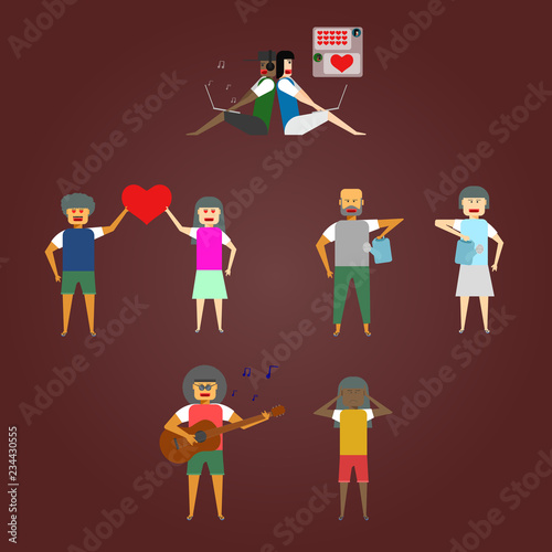 people young old man woman vector illustration eps10