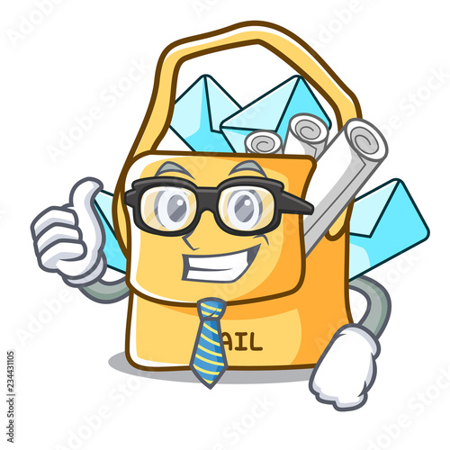 Businessman the bag with shape mail cartoon
