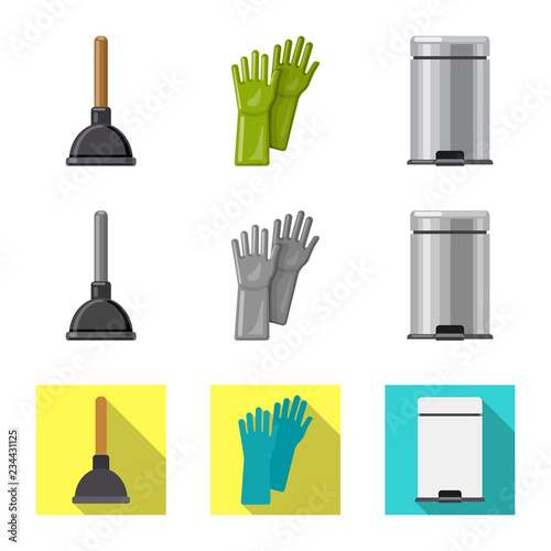 Vector illustration of cleaning and service logo. Collection of cleaning and household stock vector illustration.