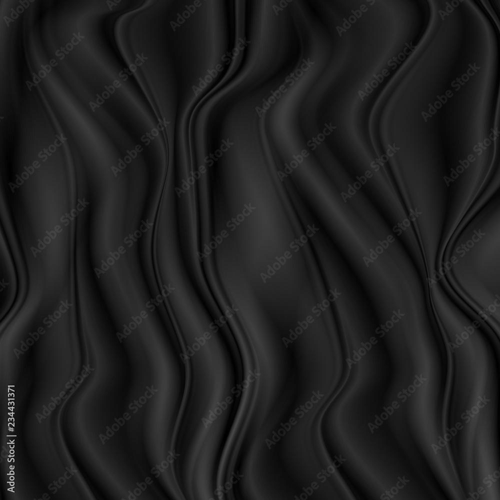 Fototapeta premium Black soft curved waves abstract background