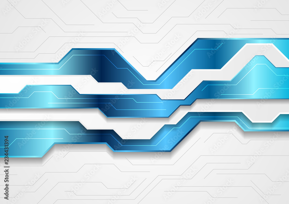 Blue and grey abstract technology background