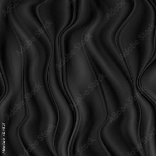Black soft curved waves abstract background