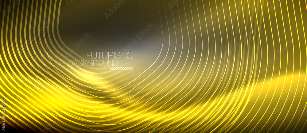 Neon glowing lines, magic energy space light concept, abstract background wallpaper design Neon glowing lines, magic energy space light concept, abstract background wallpaper design